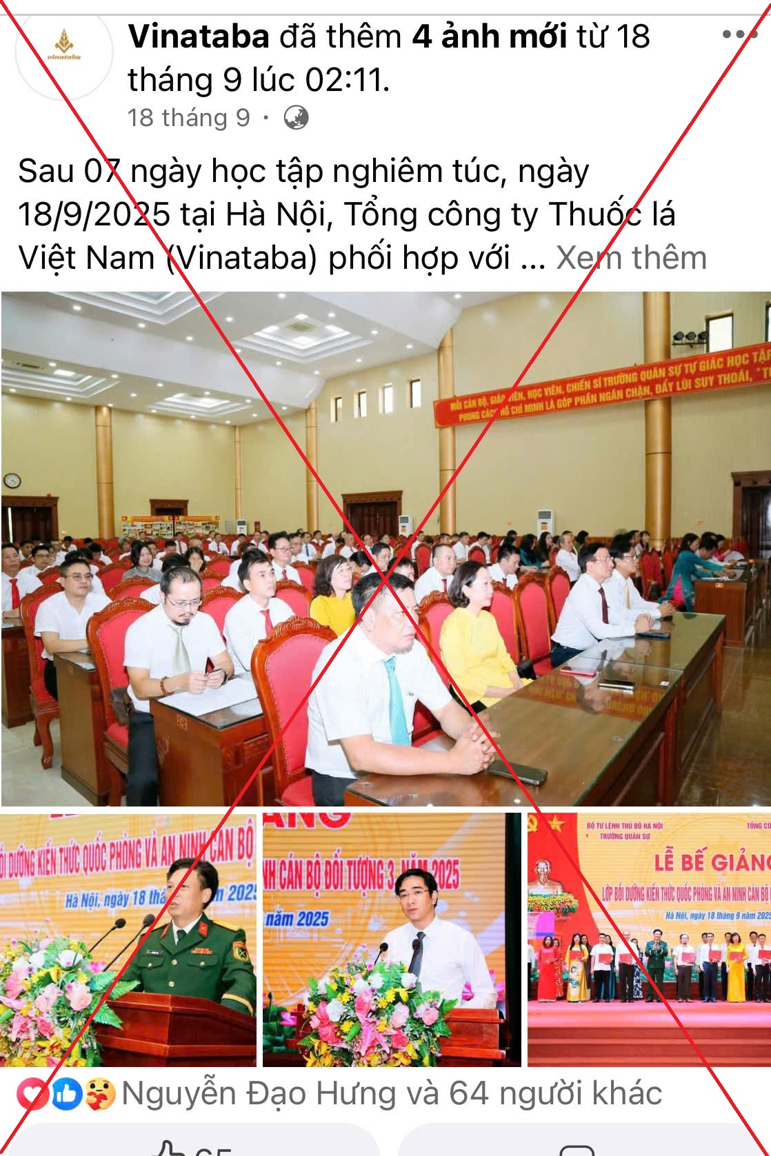 Cảnh báo giả mạo thương hiệu Vinataba trên các nền tảng mạng xã hội - 2